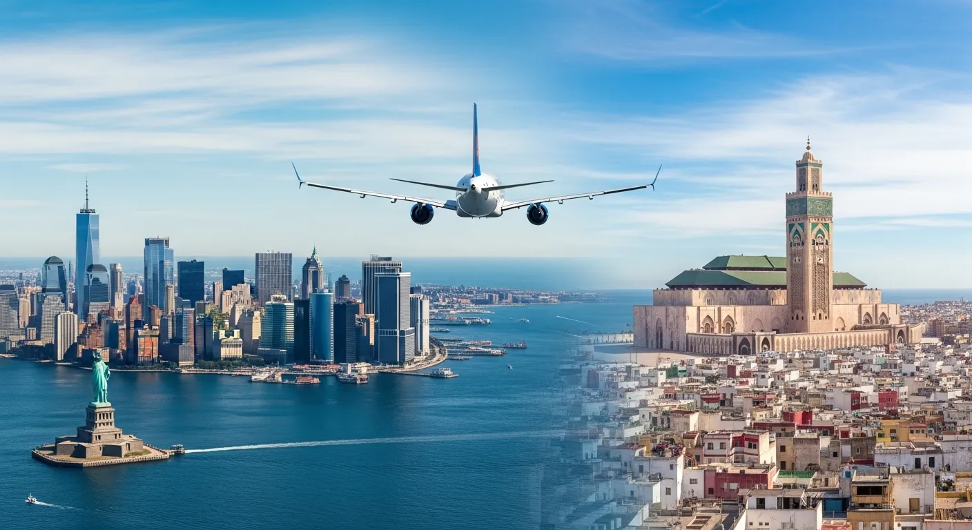flight time to morocco from new york
