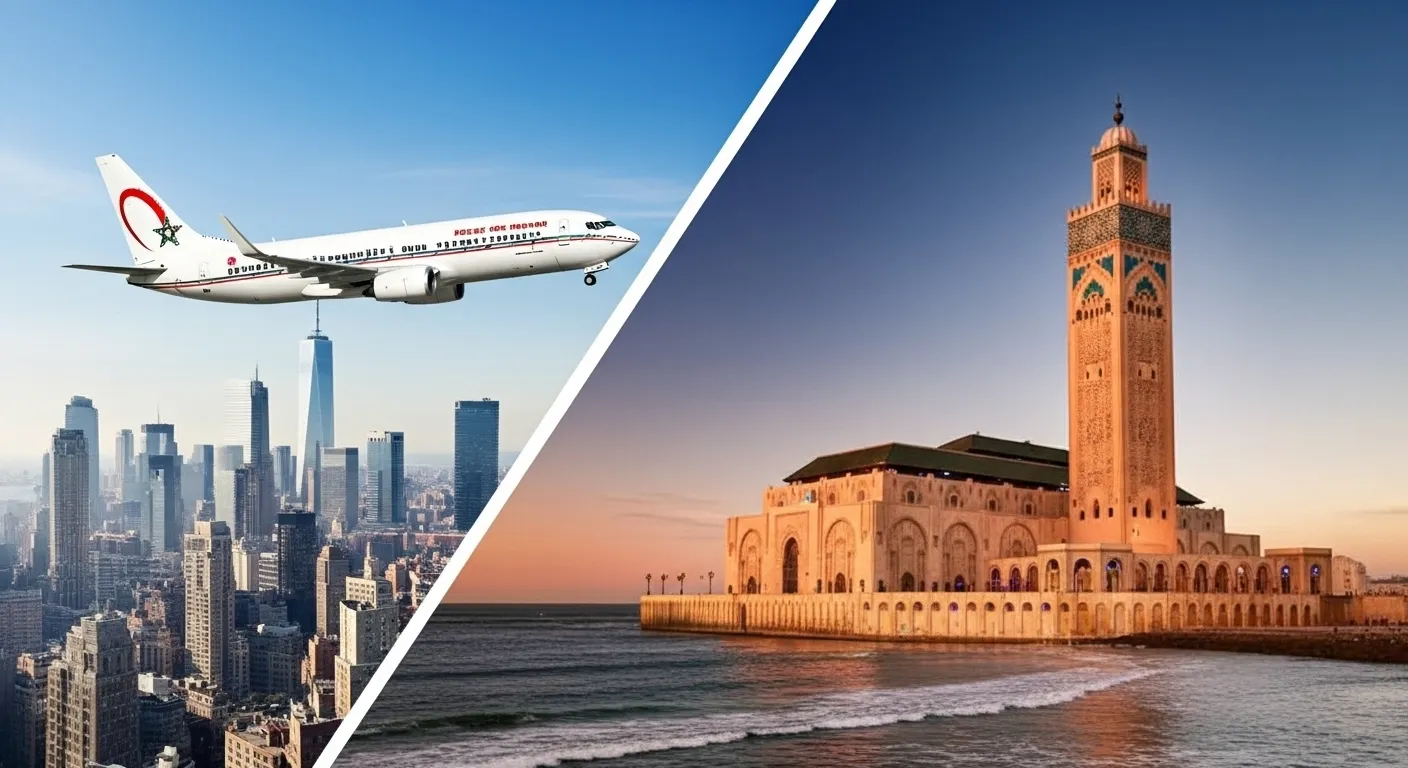 new york to morocco flight time