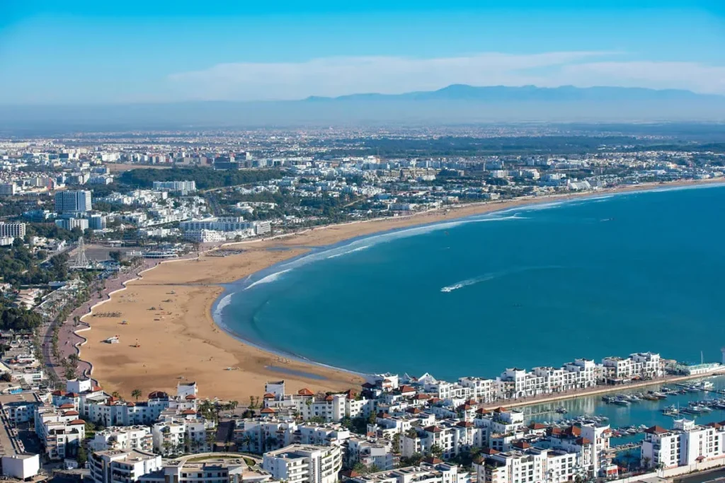 Sun-drenched coastline featuring top agadir all inclusive packages.